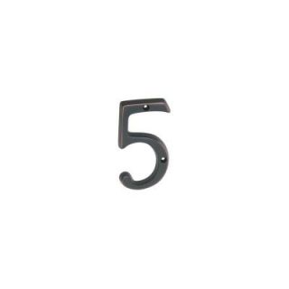 Schlage 4 in. Aged Bronze Classic House Number 5 SC2 3056 716