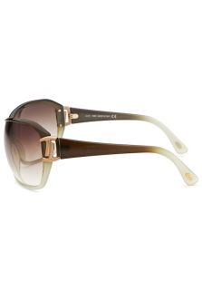 Women's Shield Brown and Light Green Translucent Sunglasses