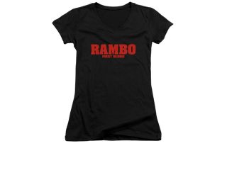 Rambo:First Blood Logo Juniors V Neck Shirt