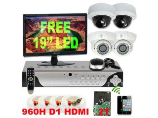 Zmodo KDC4 YARUZ4ZN 4 Channel H.264 Level 960H DVR Security System with 4 x 700TVL IR Night Vision w/IR Cut Outdoor Cameras (No HDD)