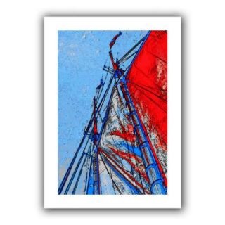 ArtWall 'Red Sails at Sea' by Linda Parker Painting Print on Canvas