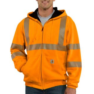 Carhartt Mens High Visibility Zip Front Class 3 Thermal Lined Sweatshirt 727192