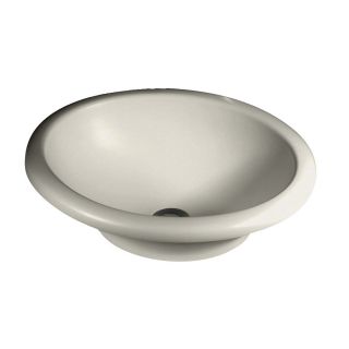Swanstone Glacier Solid Surface Oval Bathroom Sink with Overflow