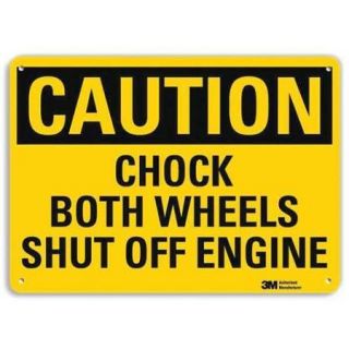 LYLE U4 1125 RA_14X10 Safety Sign, Chock Both Wheels, 10in.H