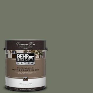 BEHR Premium Plus Ultra 1 Gal. No.PPU10 19 Conifer Green Flat Exterior Paint 485301