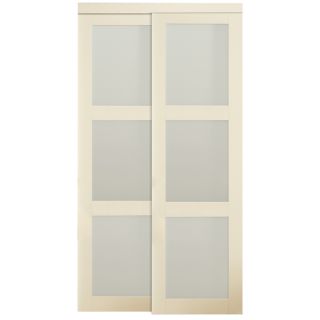 ReliaBilt 3 Lite Frosted Glass Sliding Closet Interior Door (Common 60 in x 80 in; Actual 60 in x 78.68 in)