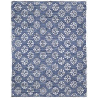 Blue Medallion Cotton Jacquard Rug (8x10)   17138320  