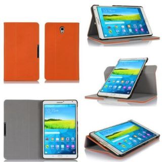 GearIt Samsung Galaxy Tab S 8.4 Case   360 SPINNER Folio Rotating Smart Cover 8.4" 8.4 Inch Folio with Landscape, Portrait, Typing Stand   Twill Orange