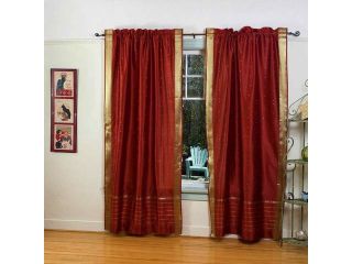 Rust Rod Pocket  Sheer Sari Curtain / Drape / Panel     80W x 96L   Piece