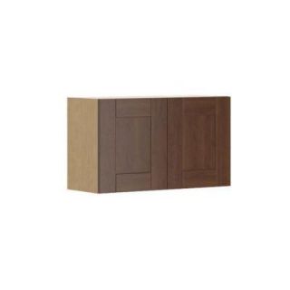 Fabritec 30x18x12.5 in. Lyon Wall Bridge Cabinet in Maple Melamine and Door in Medium Brown W3018.M.LYON