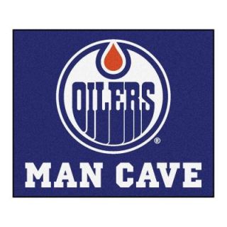 FANMATS Edmonton Oilers Blue Man Cave 5 ft. x 6 ft. Area Rug 14432