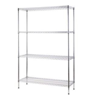 Excel 48 in. W x 72 in. H x 18 in. D All Purpose Heavy Duty 4 Tier Wire Shelving, Chrome ES 481872