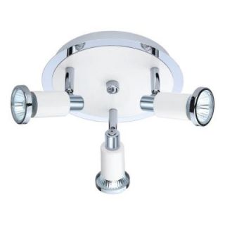 Eglo Eridan 3 Light Chrome Ceiling Flushmount with Glossy White Shade 200098A