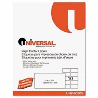 Universal Office Products Laser Printer Permanent Labels, 1 x 4, White, 5000/Box