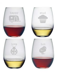 Pet Names Stemless Wine Glasses (Set of 4) by Susquehanna Glass Co.