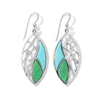 Jay King Campitos Turquoise and Variscite Sterling Silver Drop Earrings   7642789