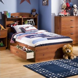 South Shore Logik Sunny Pine Twin Mates Bed in Sunny Pine   3342213