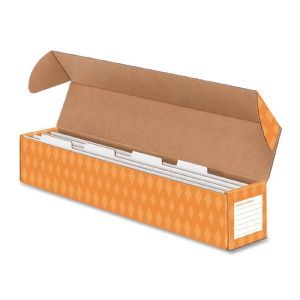 FELLOWES, INC Sentence Strip Box w/4 Dividers, Orange