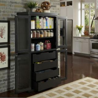 Home Styles Nantucket Distressed Black China Pantry