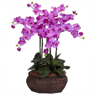 Nearly Natural Large Phalaenopsis Silk Flower Arrangement in Orchid   1201 OR