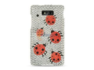 Motorola Triumph Silver Ladybug Design Full Diamond Case