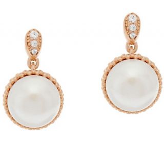 Honora Cultured Pearl 10.0mm Bronze Drop Earrings —