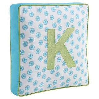 Letter Pillow   Turquoise/Lime Green