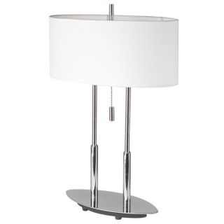 Dainolite Polished Chrome Table Lamp with White Oval Shade