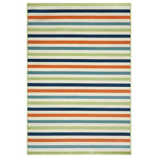 Indoor/ Outdoor Luau Multicolored Stripes Rug (5 x 76)