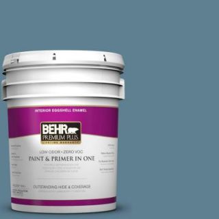 BEHR Premium Plus 5 gal. #BXC 36 Aegean Blue Eggshell Enamel Interior Paint 240005