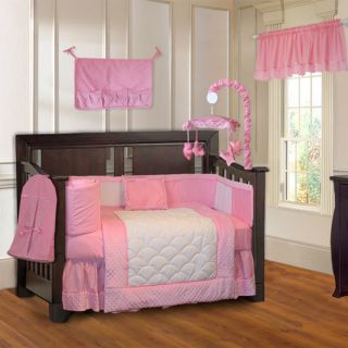 BabyFad Minky Pink 10 piece Girls Baby Crib Bedding Set with Musical