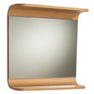 Whitehaus AEM055N 21 3/4" Aeri rectangular wall mount mirror with integral wood shelf   Natural (Birchwood)