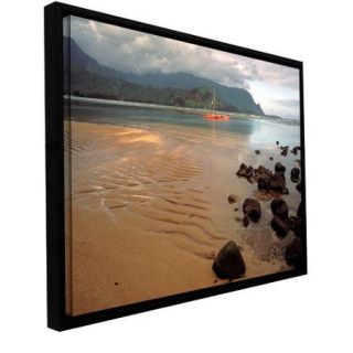 ArtWall 'Hanalei Bay at Dawn' by Kathy Yates Floater Framed Photographic Print