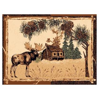 DonnieAnn Lodge Brown Rectangular Indoor Machine Made Area Rug (Common 5 x 7; Actual 62 in W x 86 in L)