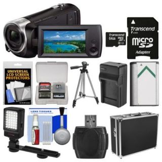 Sony Handycam HDR CX405 1080p HD Video Camera Camcorder with 64GB Card + Hard Case + LED Light + Battery & Charger + Tripod + Kit