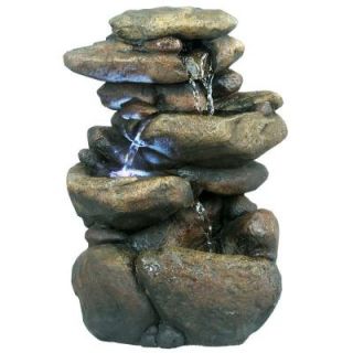 Alpine 11 in. 3 Tier Rock Tabletop Fountain WIN472