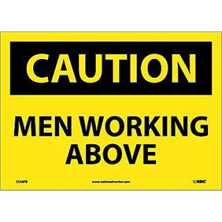 Caution, Men Working Above, 10X14, Adhesive Vinyl