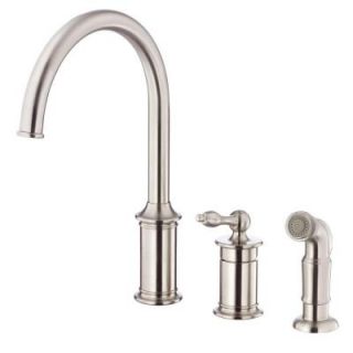 Danze Prince Single Handle Standard Kitchen Faucet with Spray in Stainless Steel D409010SS