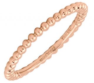 Simply Stacks Sterling 18K Rose Gold Plated 1.5mm Beaded Ring —