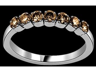 1.75 carat Champagne diamonds engagement ring gold band