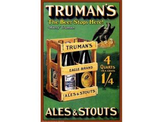 Truman's   The Beer Stops Here 12x18 Giclee On Canvas