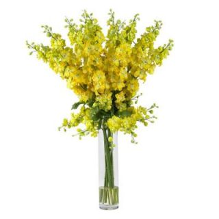 38 in. H Yellow Delphinium Silk Flower Arrangement 1224 YL