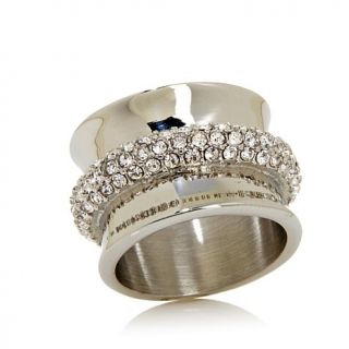 Emma Skye Jewelry Designs High Polish Stainless Steel and Crystal Band Ring   7965497