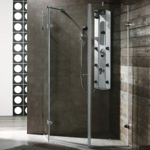 VIGO Industries VG6061CHCL42 Shower Enclosure, 42 x 42 Frameless Neo Angle 3/8"   Clear/Chrome