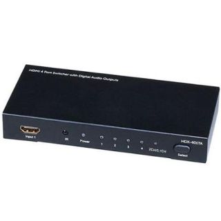 4X1 HDMI Switcher w/ Toslink & Digital Coaxial Port (Rev.2) w/ 3D support. (5557)