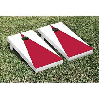 Victory Tailgate Matching No Stripe Version 1 Cornhole Boards Game Set; Dark Red / White