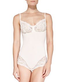 Spanx Lust Have Slimming Lace Trimmed Teddy, Elegant Pearl