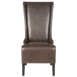 Safavieh Becall Bicast Leather Dining Chair in Antique Brown MCR4501N