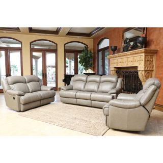 ABBYSON LIVING Clarence 3 piece Top Grain Leather Reclining Sofa