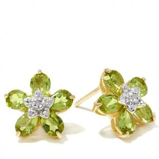 Technibond® Diamond Accent Gemstone Floral Stud Earrings   7833940